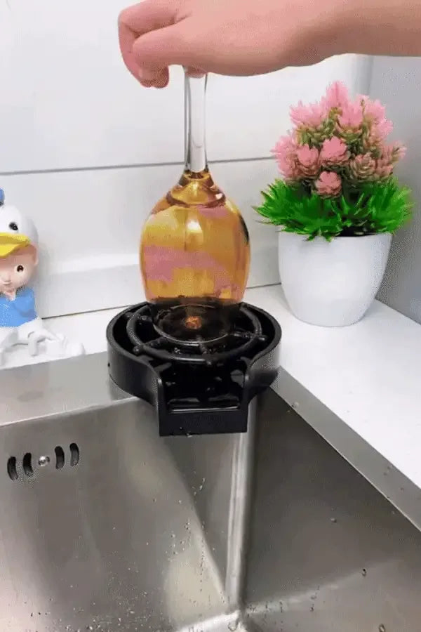 🚰 Automatic Cup Washer – 360° Sink Glass Rinser for Bottles &amp; Mugs